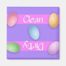 Sauberer oder schmutziger Ostern-Spülmaschinen-Mag Magnete