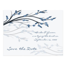 Save the Date - Baum-Niederlassungs-Silhouette-Pos