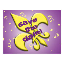 Save the Date Fleur de Lys Postcard Postkarte