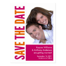 Save the Date Foto POSTKARTE! Orange u. Rosa