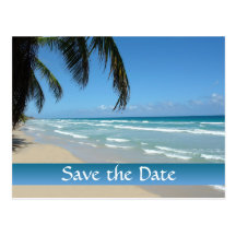 Save the Date für Strand-Hochzeit Postkarte