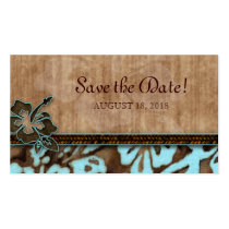 Save the Date Geschäfts-Karten-Hibiskus-Blumen-Bla visitenkarten