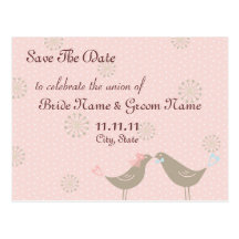 Save the Date Küssen der Vögel, die Postkarten-Ros