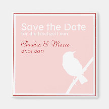 Save the Date Magnet zur Hochzeit türkis rot Magnets