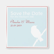 Save the Date Magnet zur Hochzeit türkis rot Magnete