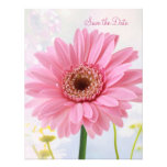 Save the Date Mitteilung - rosa Gerbera Ankündigungskarte