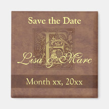Save the Date Monogramm F Magnete