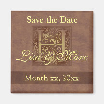 Save the Date Monogramm H Magnete