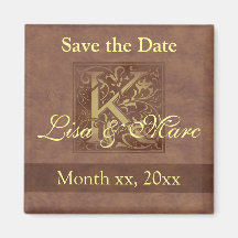 Save the Date Monogramm K Magnete