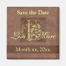 Save the Date Monogramm L Kühlschrankmagnete