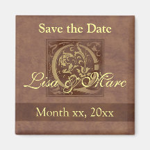 Save the Date Monogramm Q Kühlschrankmagnete