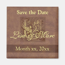 Save the Date Monogramm U Kühlschrankmagnete