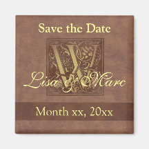 Save the Date Monogramm W Kühlschrankmagnete