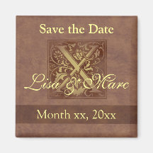 Save the Date Monogramm X Magnete