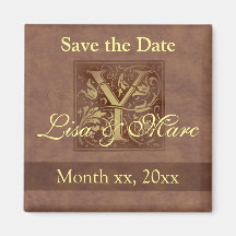 Save the Date Monogramm Y Magnete
