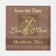 Save the Date Monogramm Z Kühlschrankmagnete