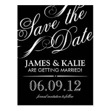 SAVE THE DATE %PIPE% SCHWARZ U. WEISS POSTKARTE