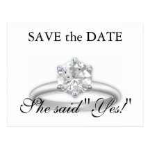 Save the Date Platin-Diamant-Ring-Karten Postkarte
