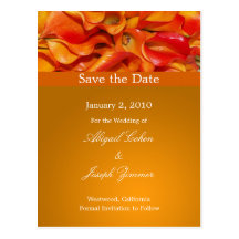 Save the Date Postkarten, orange Calla-Lilien