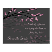 Save the Date - rosa Blumenniederlassungs-Postkart