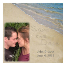 Save the Date - Sand-und Wasser-Gewohnheits-Foto Ankündigungen