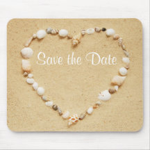 Save the Date Seashell-Herz Mousepad