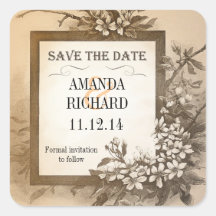 Save the Date Vintage Aufkleber