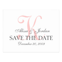 Save the Date Wedding Monogramm-Mitteilungs-Karte Postkarten