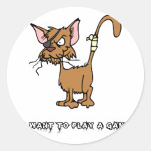 SAW - I want to play a game cartoon - böse katze Runde Sticker