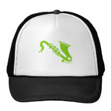 Saxophon - Marsmensch-Grün Kappe