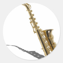 Saxophone020511 Runder Aufkleber