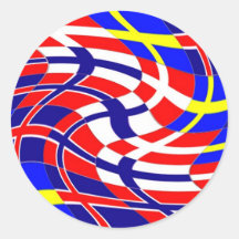 Scandinavy gewellt runder sticker