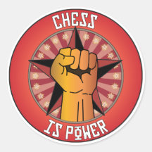 Schach ist Power Runder Aufkleber