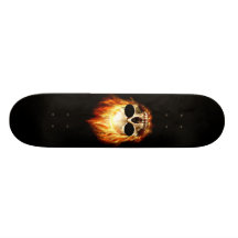Schädel auf Feuer Personalisiertes Skateboard