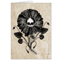 Schädel-Blume Grußkarten