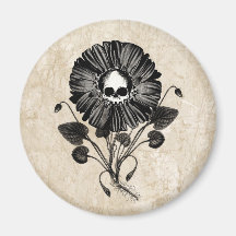 Schädel-Blume Kühlschrankmagnet