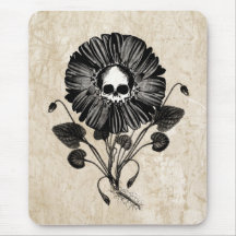 Schädel-Blume Mousepads