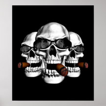 Schädel, die Schatten tragen Poster