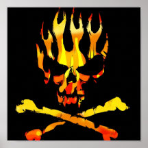 Schädel flammt Plakat