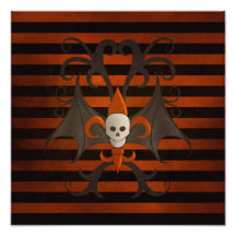 Schädel-Lilienorange Halloweens Schläger winged Photographien