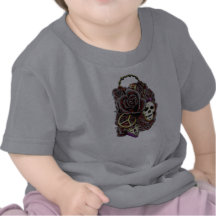 Schädel-Rosen Verschluss u. Schlüssel Tshirts