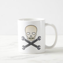 Schädel u. X-Schlüssel Kaffee Tasse