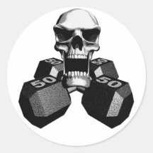 Schädel und Dumbbells Aufkleber