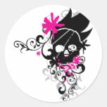 Schädel-und-Locken Sticker