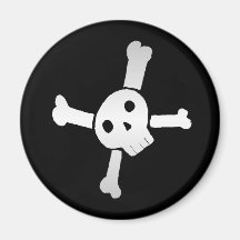 Schädelquerweiß Kühlschrankmagnet