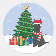 Schäferhund-und Weihnachtsbaum Runder Sticker