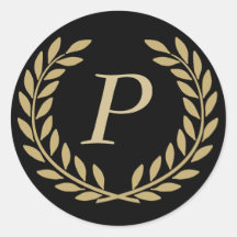 Schaffen Sie Ihr dekoratives Monogramm Runde Aufkleber