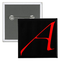 Scharlachrot Buchstabe A (für Atheisten) Anstecknadelbuttons