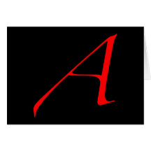 Scharlachrot Buchstabe A (für Atheisten) Grußkarte