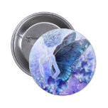 Schatten des blauen Knopfes Anstecknadelbuttons